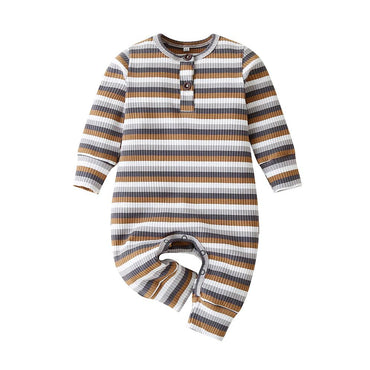 Striped Long Sleeve Baby Jumpsuit   