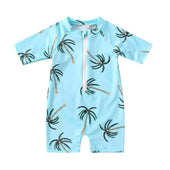 Short Sleeve Tropical Toddler Swimsuit   
