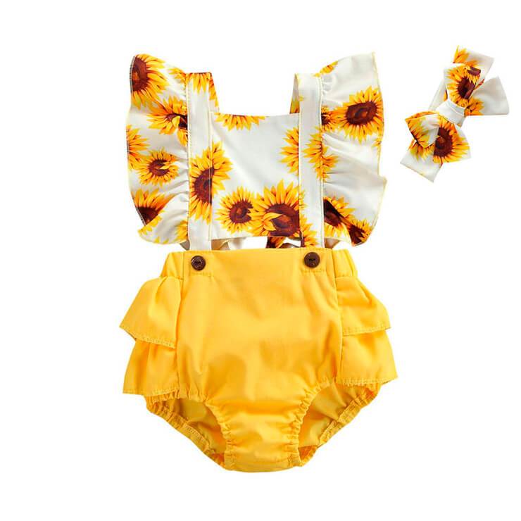 Sunflower Yellow Baby Romper   