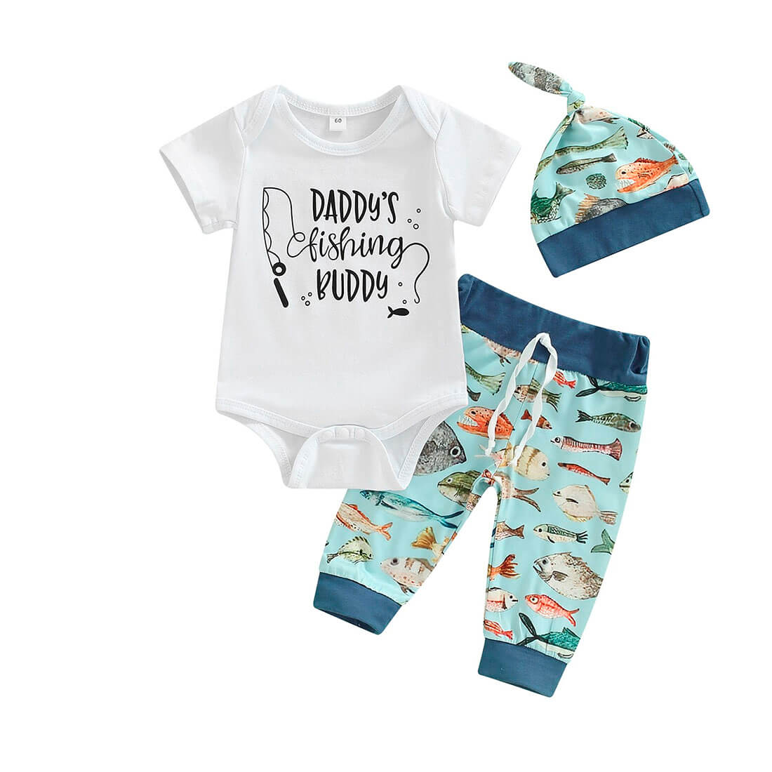 The Trendy Toddlers Daddy's Fishing Buddy Baby Set - 3-6 M