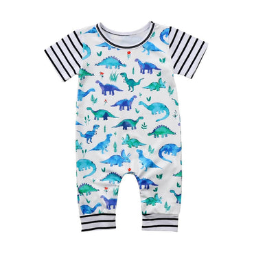 Short Sleeve Dino Baby Jumpsuit   