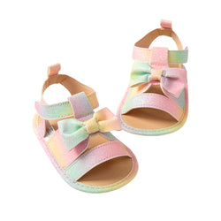 Rainbow Bowknot Baby Sandals