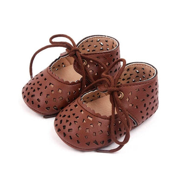 Solid Hollowed Baby Shoes Brown 1 
