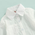 White Shirt Solid Shorts Toddler Set   
