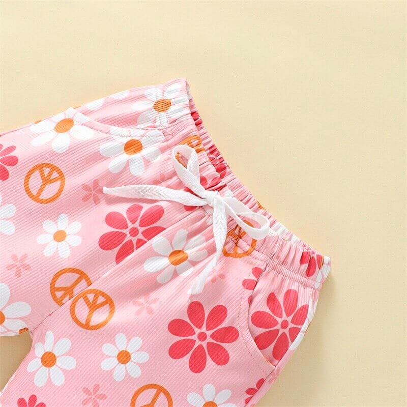 Short Sleeve Pink Floral Baby Set   