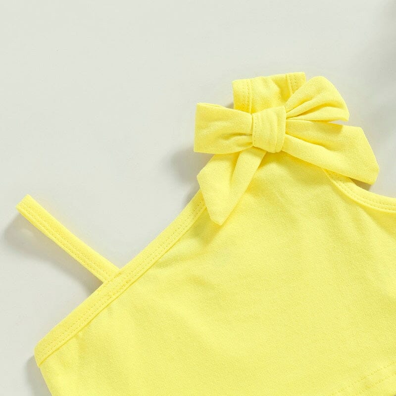 Yellow Top Floral Skirt Toddler Set   