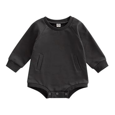 Long Sleeve Solid Baby Bodysuit Black 3-6 M 