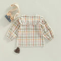Long Sleeve Plaid Collar Toddler Shirt   