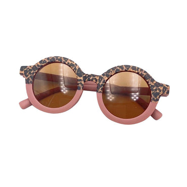 Retro Leopard Sunglasses Dark Pink  