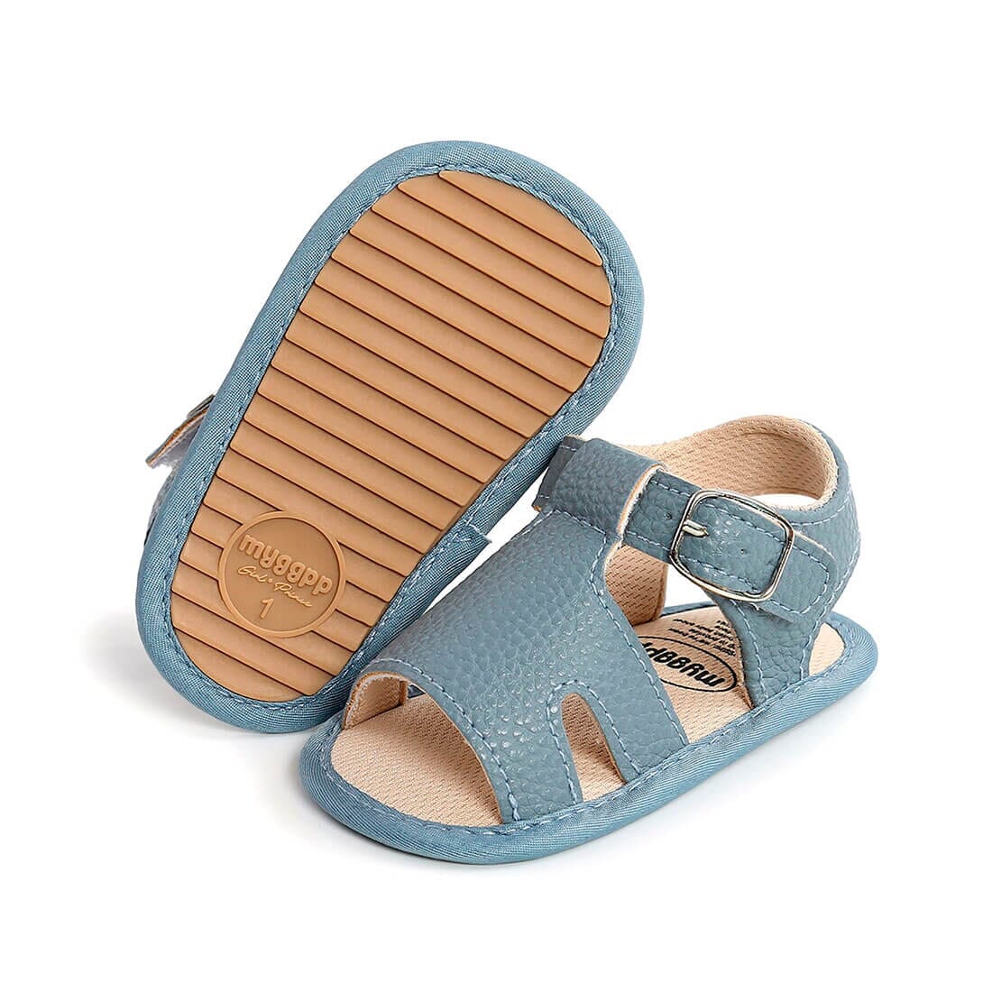 Blue Buckle Up Baby Sandals