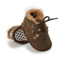 Dark Brown Faux Fur Baby Boots   