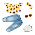 Sunflower Ripped Jeans Toddler Set   