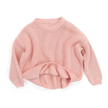 Solid Knitted Toddler Sweater   