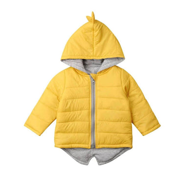 Yellow Dino Zipper Toddler Jacket