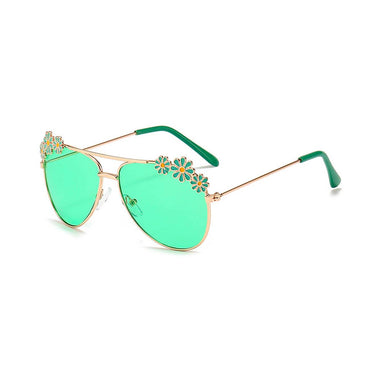 Floral Tinted Sunglasses Green  