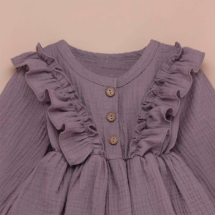 Long Sleeve Ruffled Toddler Dress   