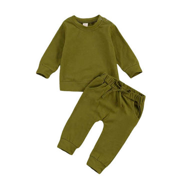 Solid Sweatshirt Baby Set Green 3-6 M 