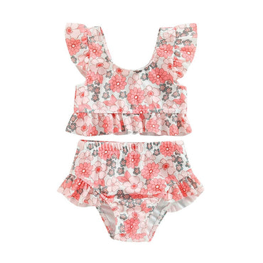 Floral Ruffled Baby Swimsuit   