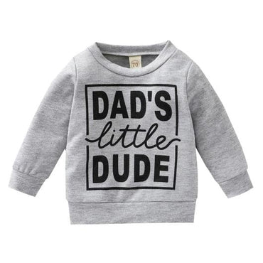Dad's Little Dude Baby Sweatshirt Gray 12-18 M 