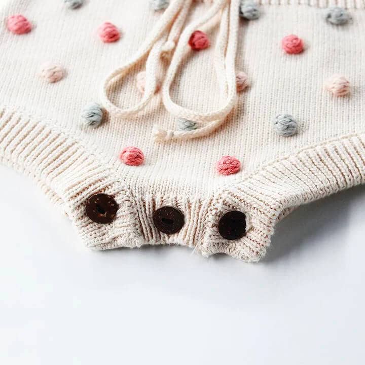 Pom Pom Knitted Baby Romper   