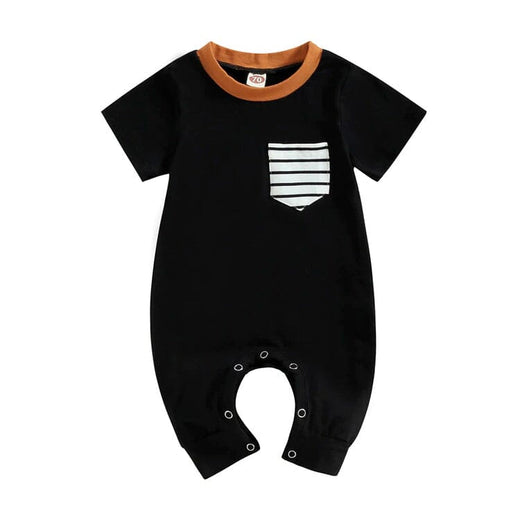 Black Striped Pocket Baby Jumpsuit