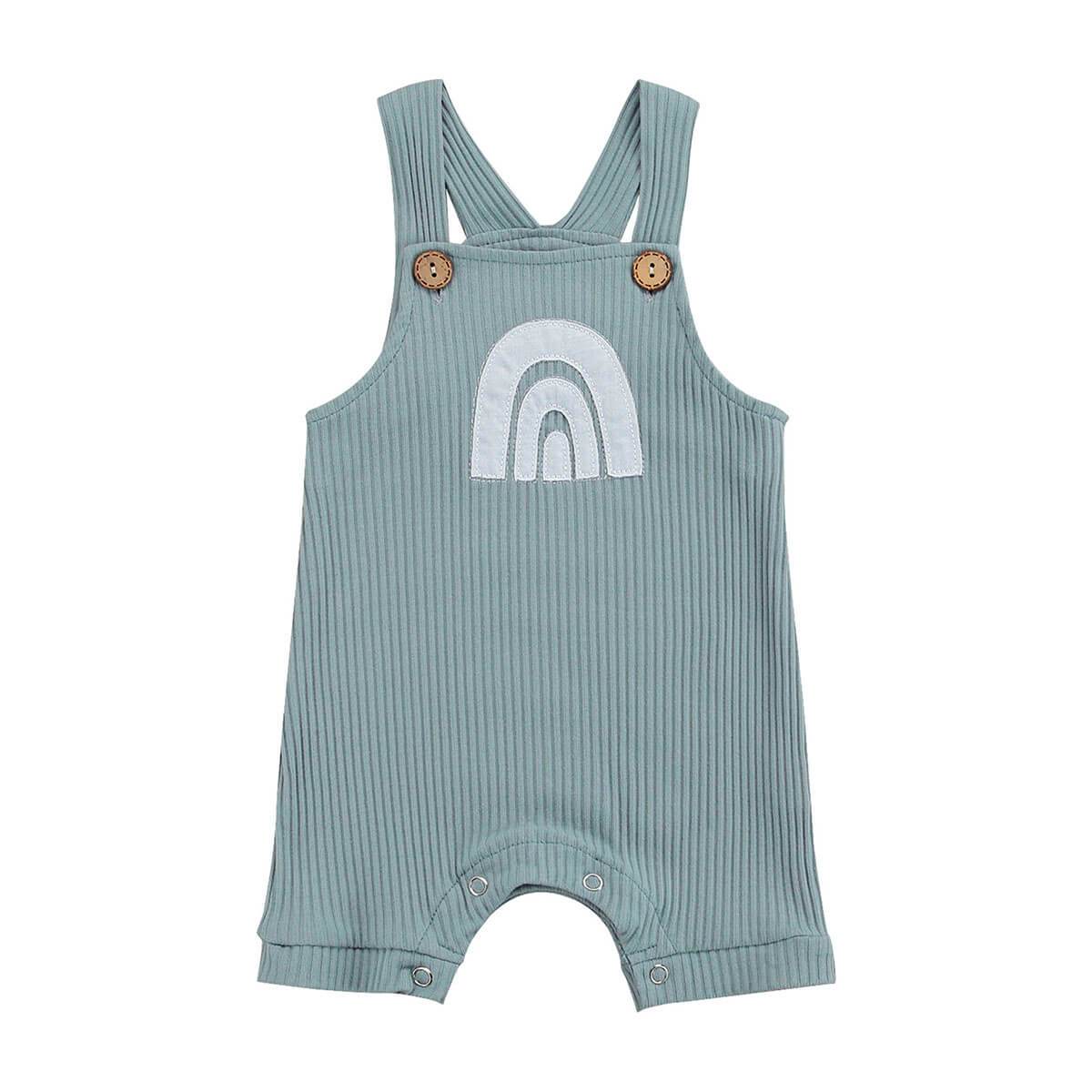 Rainbow Ribbed Baby Jumpsuit Gray 0-3 M 