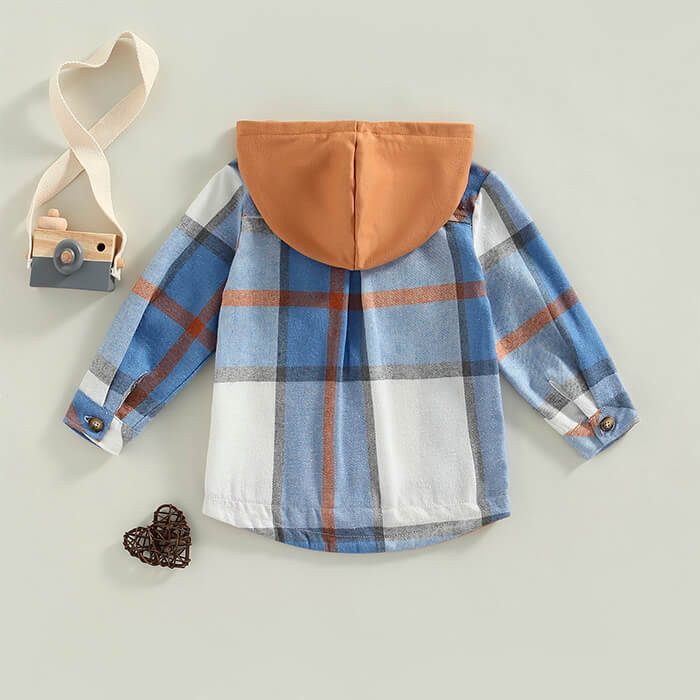 Plaid Hooded Toddler Shirt   