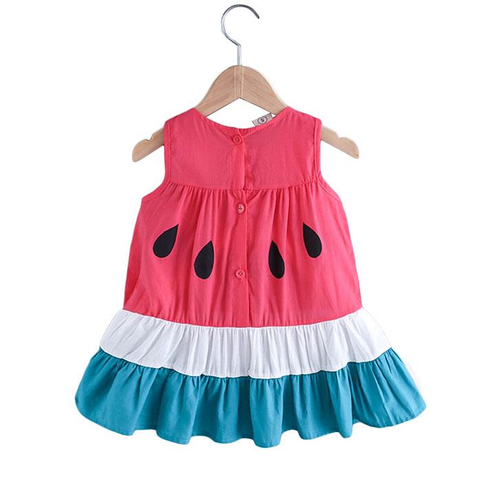 Watermelon Ruffled Toddler Dress   