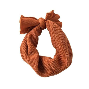 Knit Bow Headband Red  