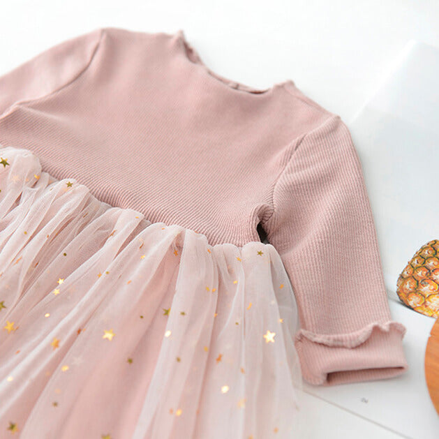 Little Girl Long Sleeve Tulle Dress – The Trendy Toddlers