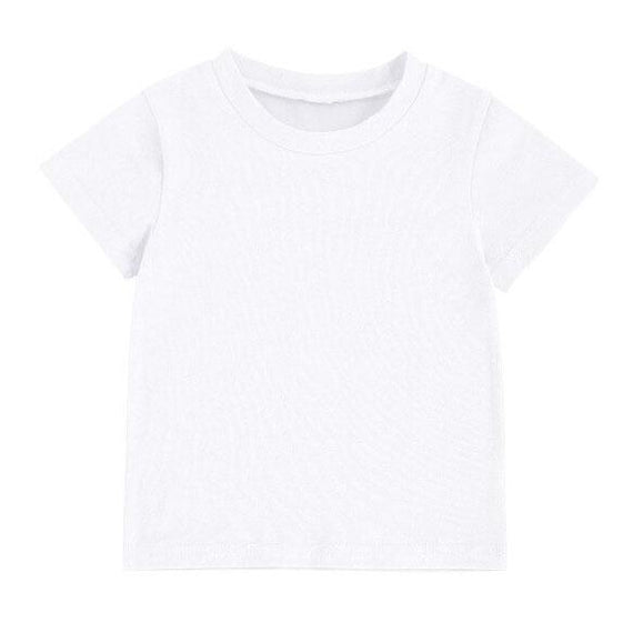 White Solid Toddler Tee   