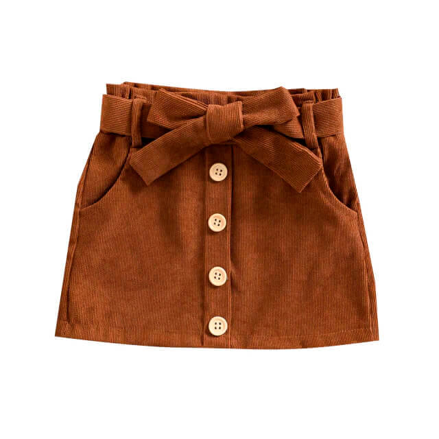 Corduroy Solid Toddler Skirt Brown 2T 