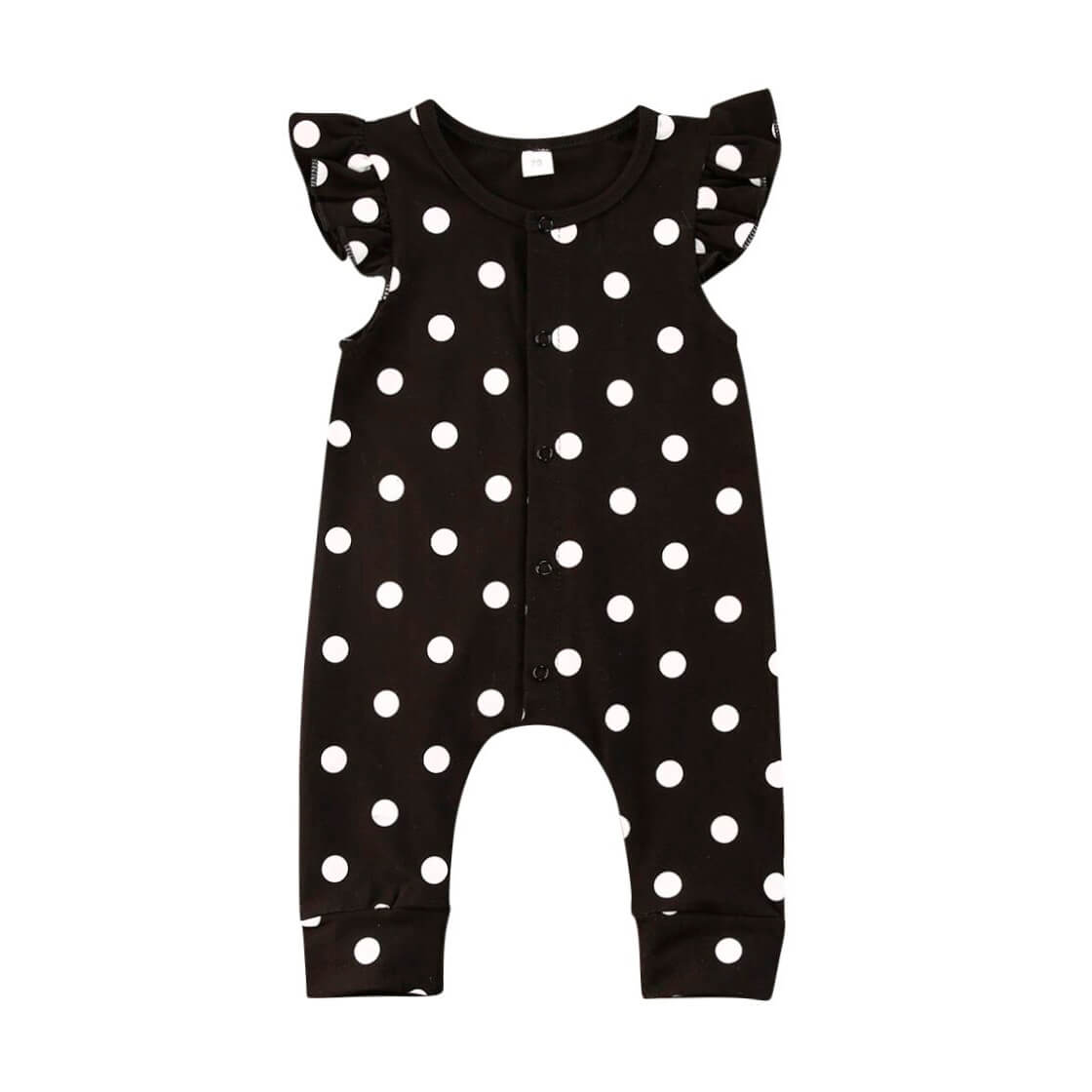 Black Polka Dot Baby Jumpsuit