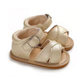 Gold Leather Crossover Sandals - The Trendy Toddlers