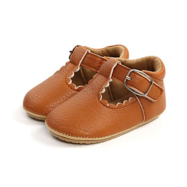 Solid Buckle Baby Shoes Brown 1 