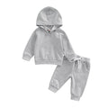 Solid Hooded Baby Set Gray 3-6 M 