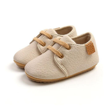 Lace Up Solid Baby Shoes Beige 5 