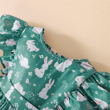 Green Bunny Baby Romper   