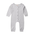 Long Sleeve Solid Baby Jumpsuit Gray 18-24 M 