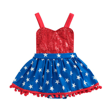 Sequin Stars Tassel Baby Baby Dress   