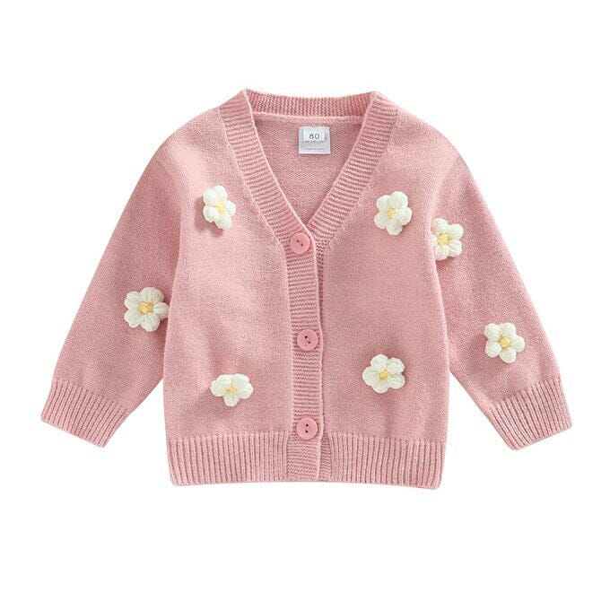 Solid Daisy Knitted Toddler Cardigan