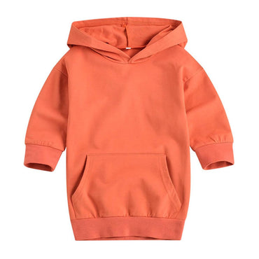 Oversized Solid Toddler Hoodie Coral Orange 2T 