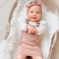 Pink Suspender Skirt Baby Set