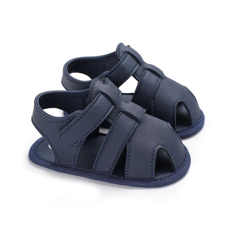 Solid Leather Baby Sandals Blue 5 