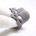 Gray Solid Bow Baby Shoes   