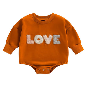 Long Sleeve Love Baby Bodysuit Brown 0-3 M 