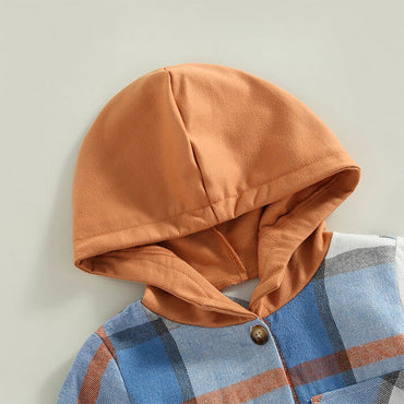 Plaid Hooded Toddler Shirt   