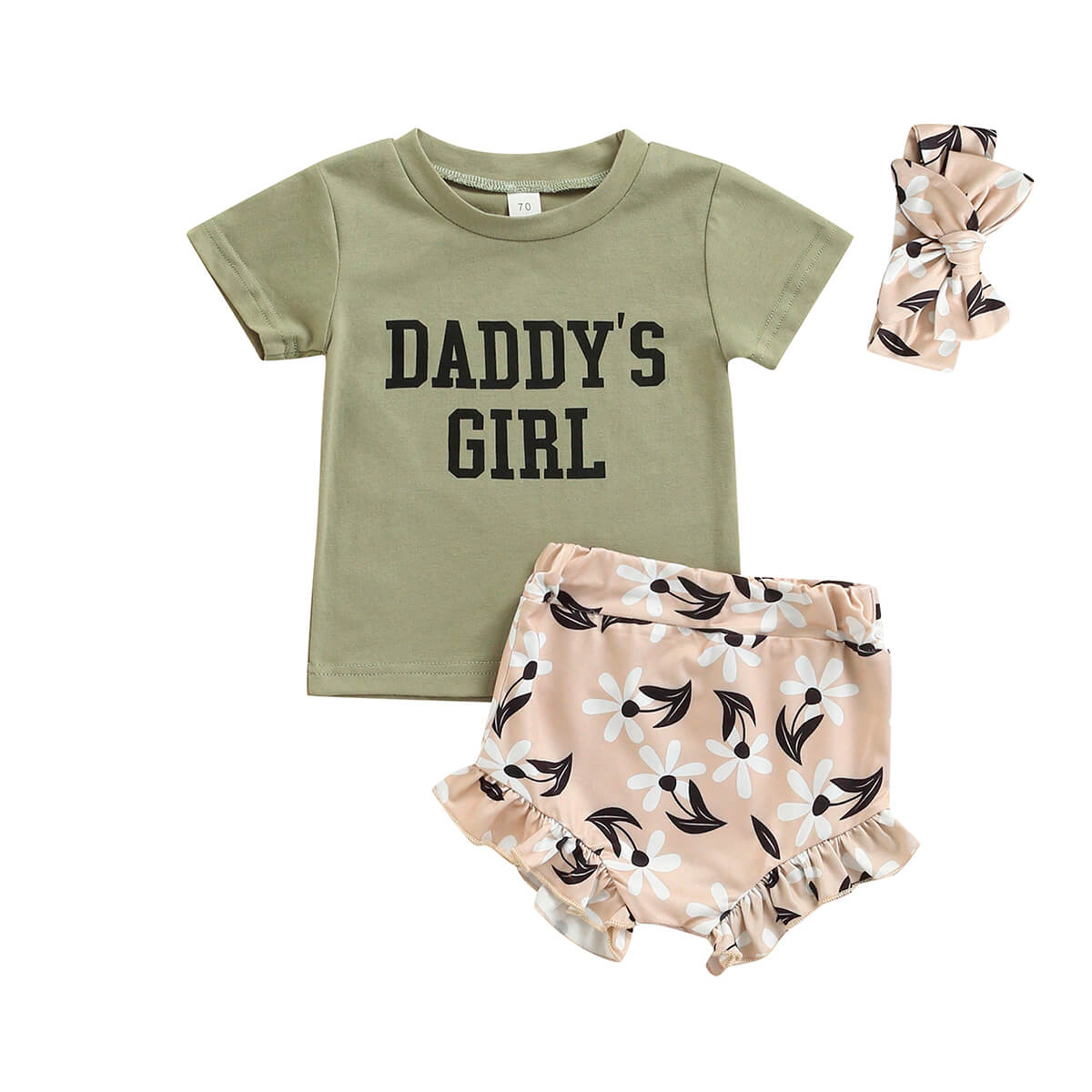 Daddy's Girl Floral Ruffled Baby Set   