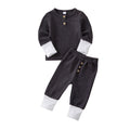 Ribbed Button Lounge Baby Set Gray 9-12 M 