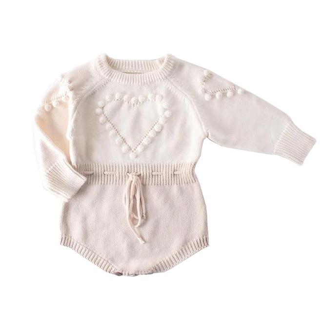 Heart Knitted Baby Romper